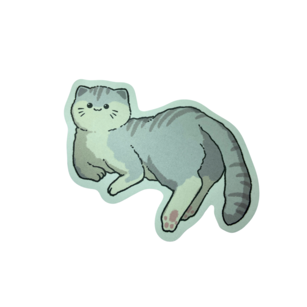 Sticker Gato gris acostado