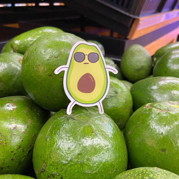 Sticker Aguacate con lentes